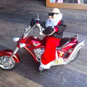 Born To Be Wild Rockin Santa Clause  Motorcycle Working Biker Christmas Toy hm